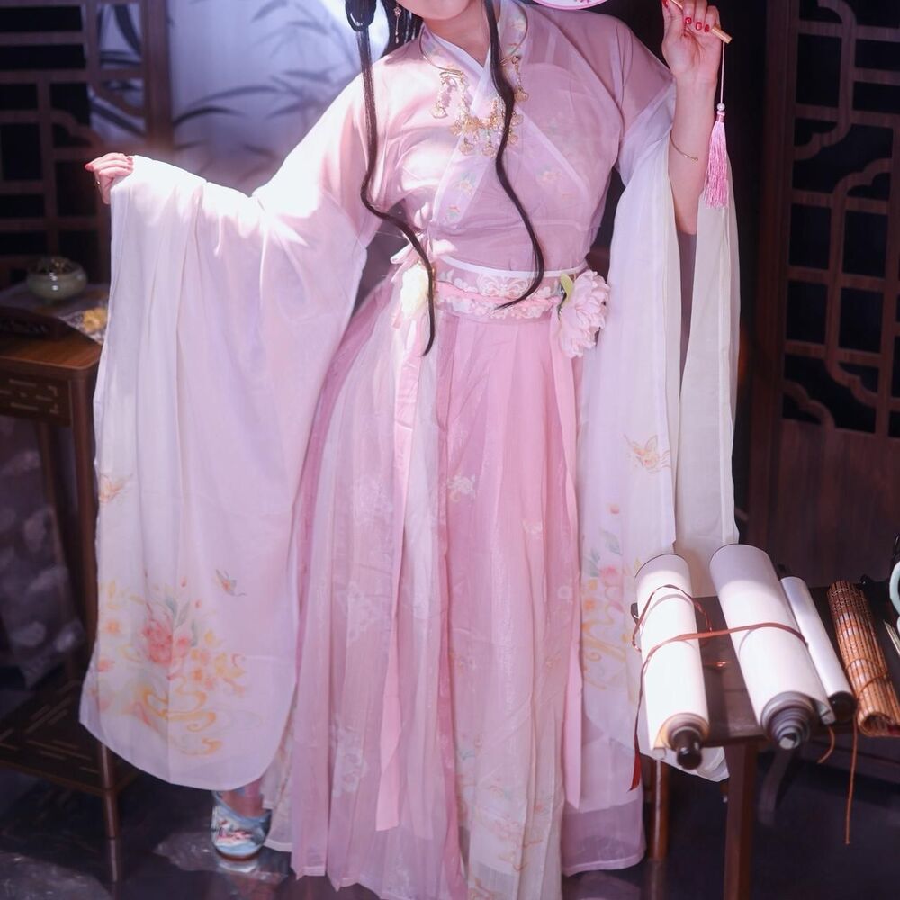 Pink Hanfu Chinese Historical Costume Set